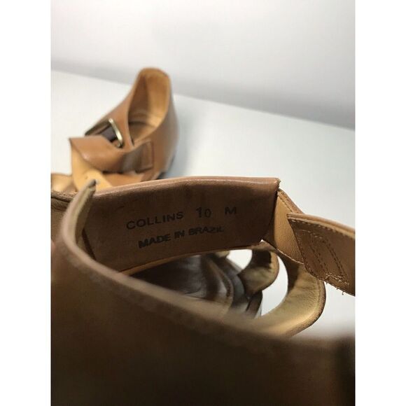 Mezlan Collins Brown Leather Adjustable Buckle Fisherman Sandals Shoes Men 10 US - Picture 11 of 11